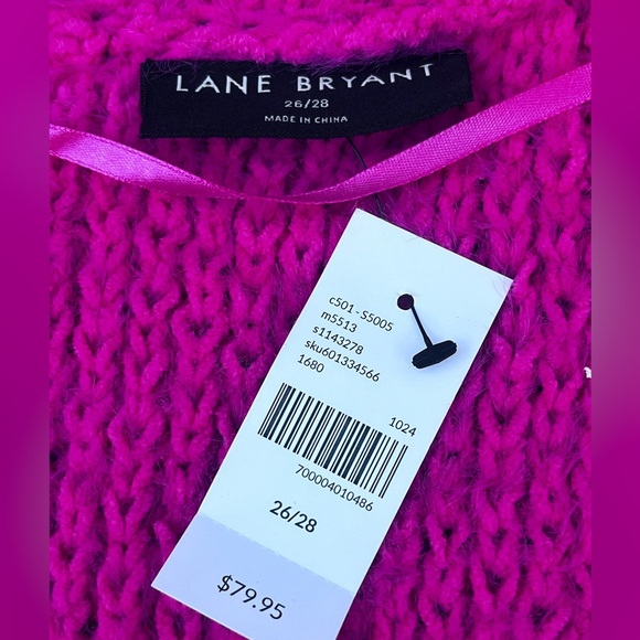 Lane Bryant Pink Cardigan Sweater Plush Open Front Sz 26/28 Women - Picture 2 of 5